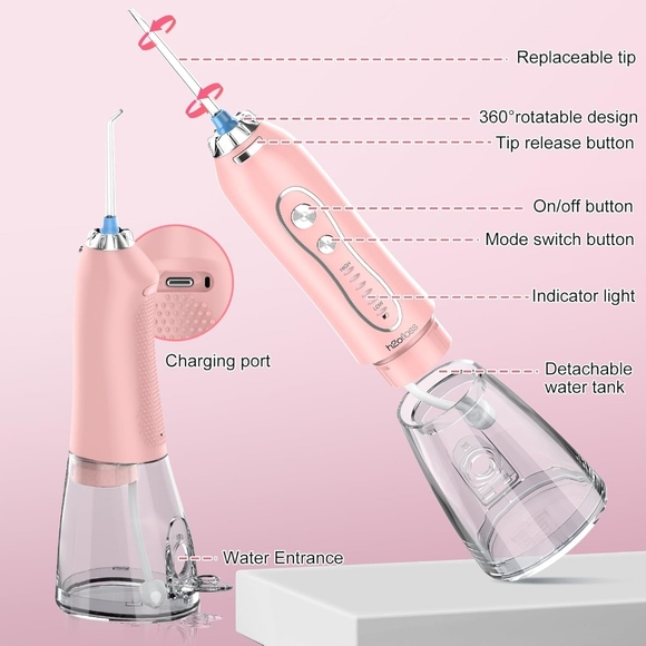 Water Dental Flosser Teeth Cleaner Pick - Pink - Picture 2 of 3